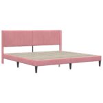 vidaXL Rám postele s matracom Ružová 180 x 200 cm Zamat – Obrázok 4