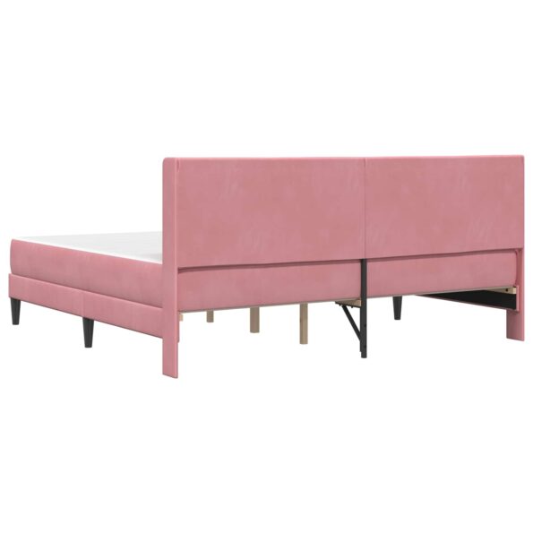 vidaXL Rám postele s matracom Ružová 180 x 200 cm Zamat – Obrázok 8