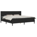vidaXL Rám postele s matracom Čierna 180 x 200 cm Zamat – Obrázok 2