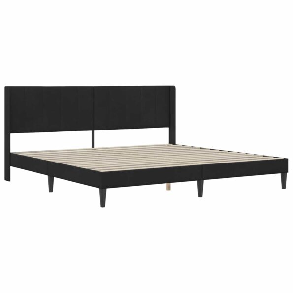 vidaXL Rám postele s matracom Čierna 180 x 200 cm Zamat – Obrázok 4