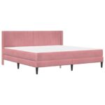 vidaXL Rám postele s matracom s čelnou doskou 2 pcs Ružová Zamat – Obrázok 3