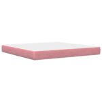 vidaXL Rám postele s matracom s čelnou doskou 2 pcs Ružová Zamat – Obrázok 5