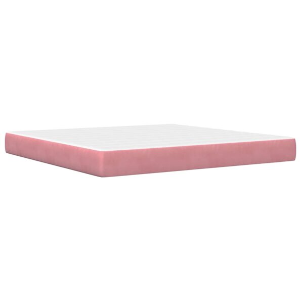 vidaXL Rám postele s matracom s čelnou doskou 2 pcs Ružová Zamat – Obrázok 5