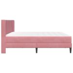 vidaXL Rám postele s matracom s čelnou doskou 2 pcs Ružová Zamat – Obrázok 7