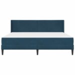 vidaXL Rám postele s matracom s čelnou doskou Modrá 200 x 200 cm Zamat – Obrázok 6