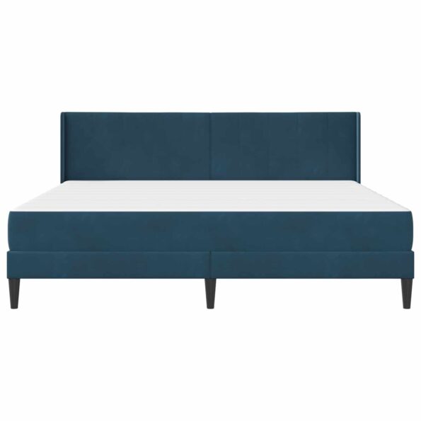 vidaXL Rám postele s matracom s čelnou doskou Modrá 200 x 200 cm Zamat – Obrázok 6