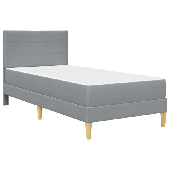 vidaXL Rám postele Svetlosivá 90 x 190 cm Polyester – Obrázok 3