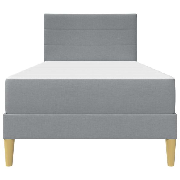 vidaXL Rám postele Svetlosivá 90 x 190 cm Polyester – Obrázok 6