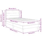 vidaXL Rám postele Čierny 90 x 190 cm Polyester – Obrázok 11