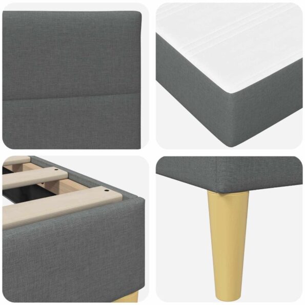 vidaXL Rám postele Tmavo šedá 90 x 200 cm Polyester – Obrázok 9