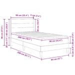 vidaXL Rám postele Čierny 90 x 200 cm Polyester – Obrázok 11