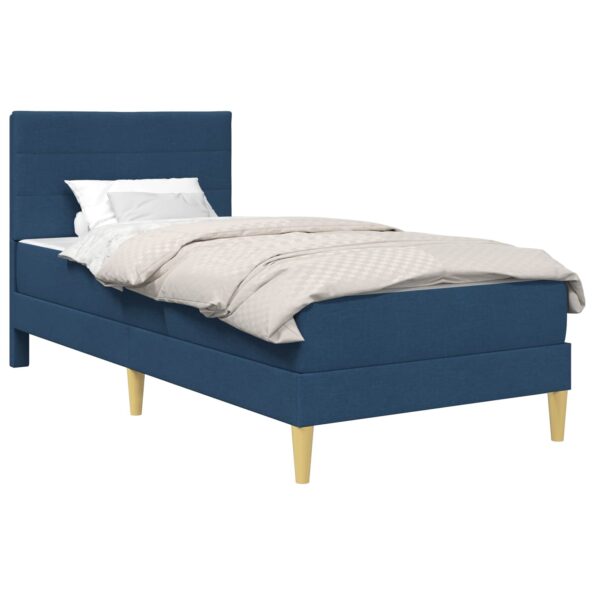 vidaXL Rám postele Modrá 90 x 200 cm Polyester – Obrázok 2