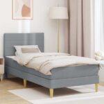 vidaXL Rám postele Svetlosivá 100 x 200 cm Polyester