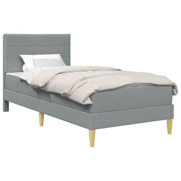 vidaXL Rám postele Svetlosivá 100 x 200 cm Polyester – Obrázok 2