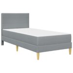 vidaXL Rám postele Svetlosivá 100 x 200 cm Polyester – Obrázok 3