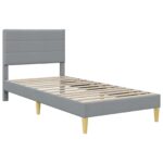 vidaXL Rám postele Svetlosivá 100 x 200 cm Polyester – Obrázok 4