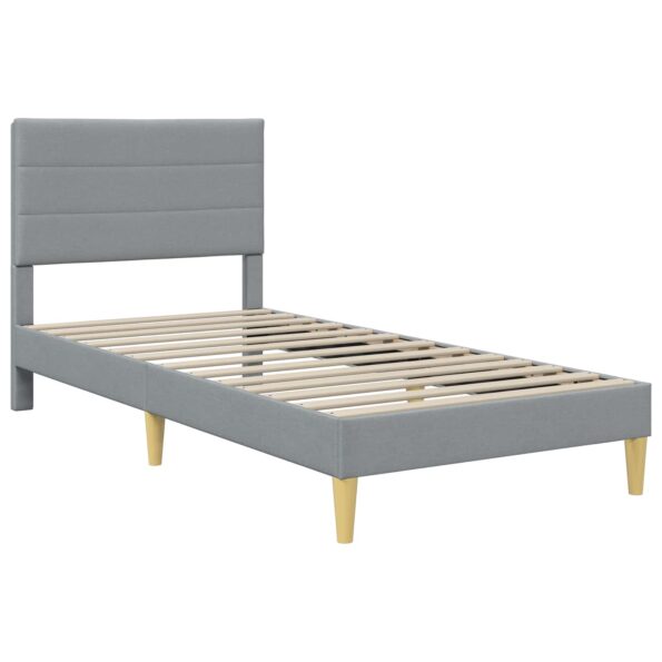 vidaXL Rám postele Svetlosivá 100 x 200 cm Polyester – Obrázok 4