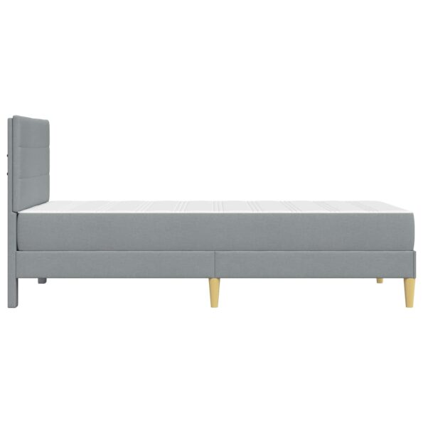 vidaXL Rám postele Svetlosivá 100 x 200 cm Polyester – Obrázok 7