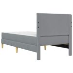 vidaXL Rám postele Svetlosivá 100 x 200 cm Polyester – Obrázok 8