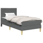 vidaXL Rám postele Tmavo šedá 100 x 200 cm Polyester – Obrázok 2