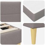 vidaXL Rám postele Sivohnedá 100 x 200 cm Polyester – Obrázok 9