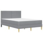 vidaXL Rám postele Svetlosivá 140 x 190 cm Polyester – Obrázok 3
