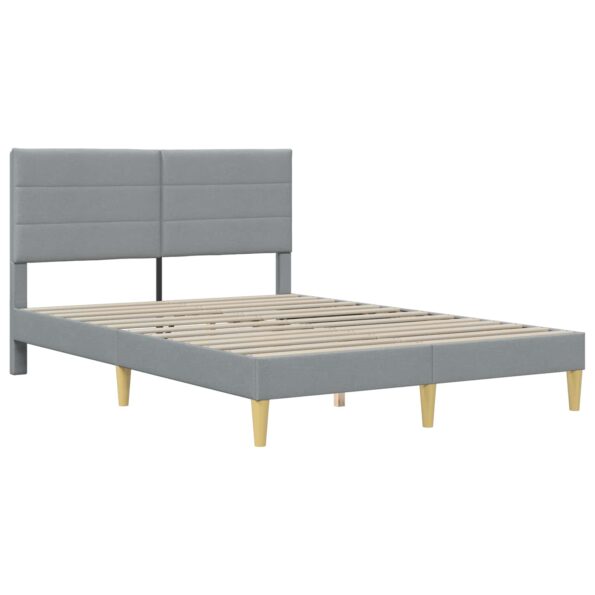 vidaXL Rám postele Svetlosivá 140 x 190 cm Polyester – Obrázok 4