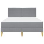 vidaXL Rám postele Svetlosivá 140 x 190 cm Polyester – Obrázok 6