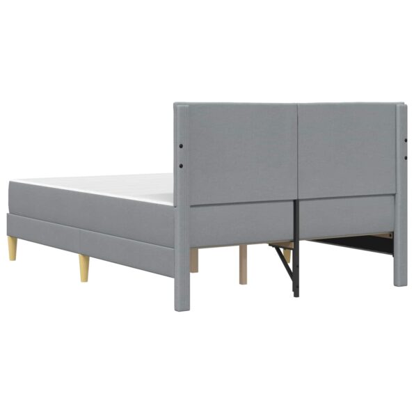 vidaXL Rám postele Svetlosivá 140 x 190 cm Polyester – Obrázok 8