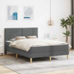 vidaXL Rám postele Tmavo šedá 140 x 190 cm Polyester