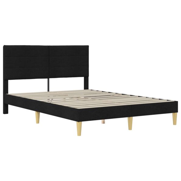 vidaXL Rám postele Čierny 140 x 190 cm Polyester – Obrázok 4
