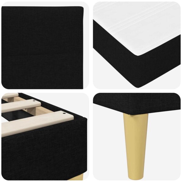 vidaXL Rám postele Čierny 140 x 190 cm Polyester – Obrázok 9