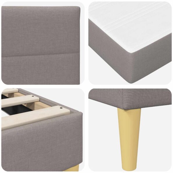 vidaXL Rám postele Sivohnedá 140 x 190 cm Polyester – Obrázok 9