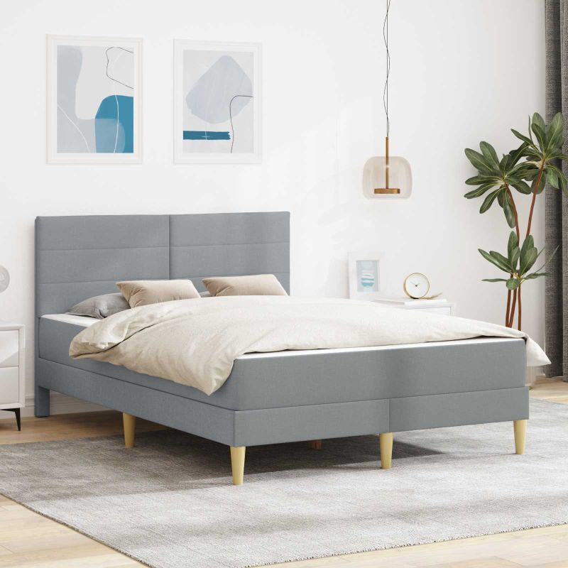 3414964_1.jpg vidaXL Rám postele Svetlosivá 160 x 200 cm Polyester – Obrázok 1