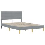 vidaXL Rám postele Svetlosivá 160 x 200 cm Polyester – Obrázok 4
