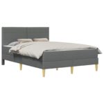 vidaXL Rám postele Tmavo šedá 160 x 200 cm Polyester – Obrázok 2