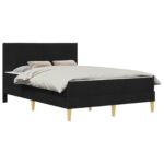 vidaXL Rám postele Čierny 160 x 200 cm Polyester – Obrázok 2