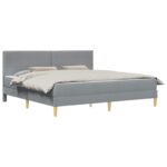 vidaXL Rám postele Svetlosivá 180 x 200 cm Polyester – Obrázok 2