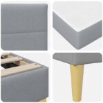 vidaXL Rám postele Svetlosivá 180 x 200 cm Polyester – Obrázok 9