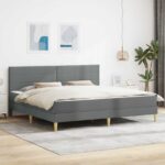 vidaXL Rám postele Tmavo šedá 180 x 200 cm Polyester