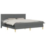 vidaXL Rám postele Tmavo šedá 180 x 200 cm Polyester – Obrázok 2