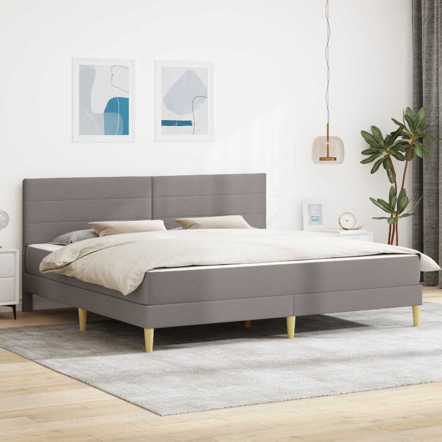 3414972_1.jpg vidaXL Rám postele Sivohnedá 180 x 200 cm Polyester – Obrázok 1