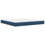 vidaXL Rám postele Modrá 200 x 200 cm Polyester – Obrázok 5