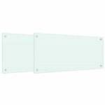 vidaXL Kuchynský backsplash 2 pcs Biela 90 x 40 cm tvrdené sklo – Obrázok 2
