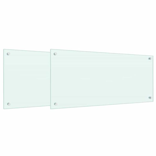 vidaXL Kuchynský backsplash 2 pcs Biela 90 x 40 cm tvrdené sklo – Obrázok 2