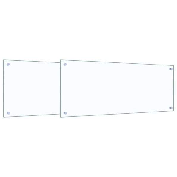 vidaXL Kuchynský obklad 2 pcs Priehľadná 100 x 40 cm tvrdené sklo – Obrázok 2