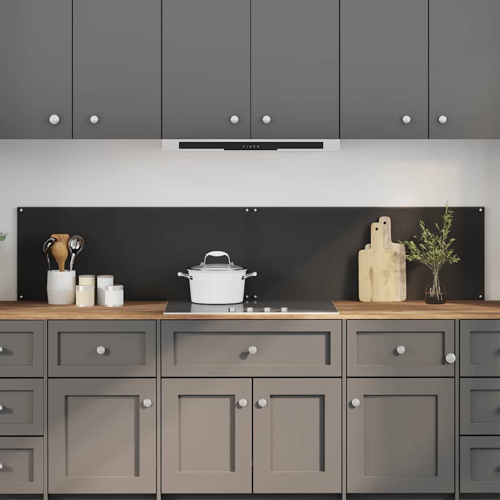 3415440_1.jpg vidaXL Kuchynský obklad 2 pcs Čierna 100 x 40 cm tvrdené sklo – Obrázok 1