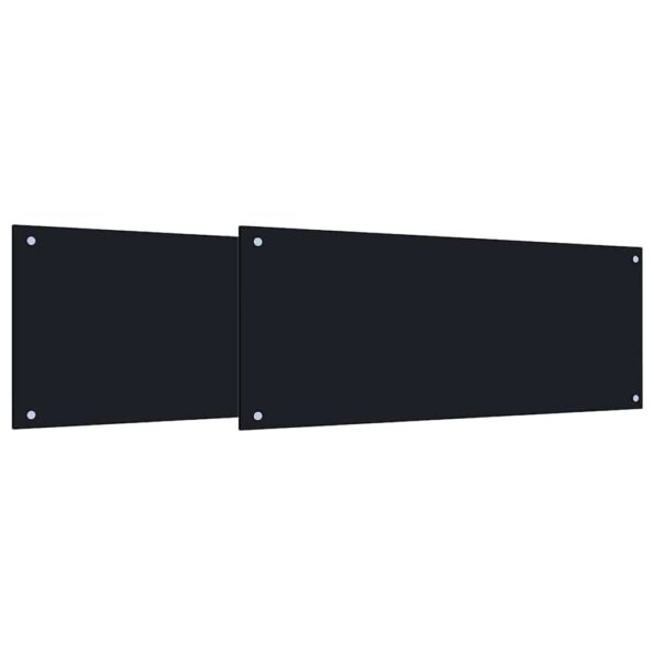 vidaXL Kuchynský obklad 2 pcs Čierna 100 x 40 cm tvrdené sklo – Obrázok 2