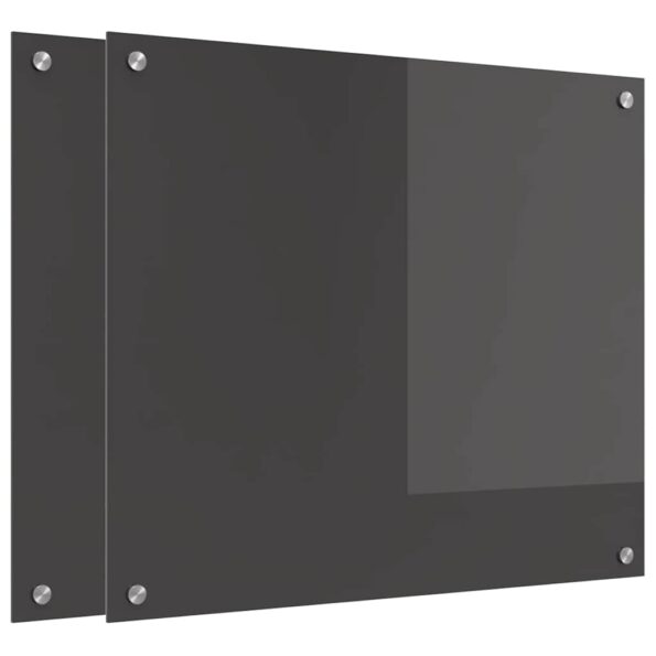 vidaXL Kuchynský backsplash 2 pcs Tmavo šedá 70 x 60 cm tvrdené sklo – Obrázok 2