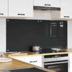 vidaXL Kuchynský backsplash 2 pcs Tmavo šedá 70 x 60 cm tvrdené sklo – Obrázok 3
